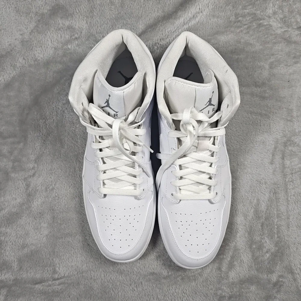 Jordan Air Jordan 1 Mid Mens 14 White 554724 120 Nike With Box New